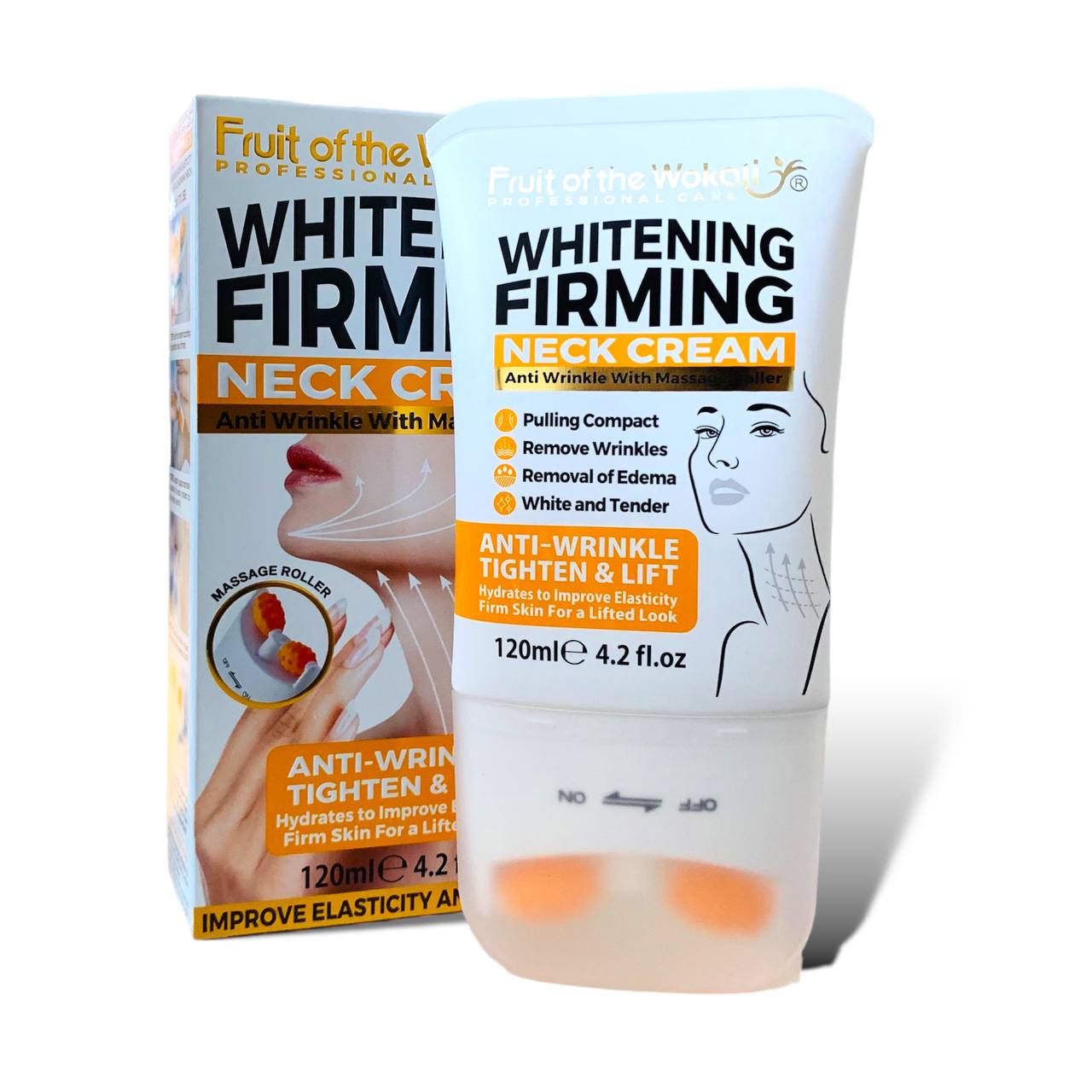 Whitening Firming Neck Cream Anti-Wrinkle with Massage Roller-120ml