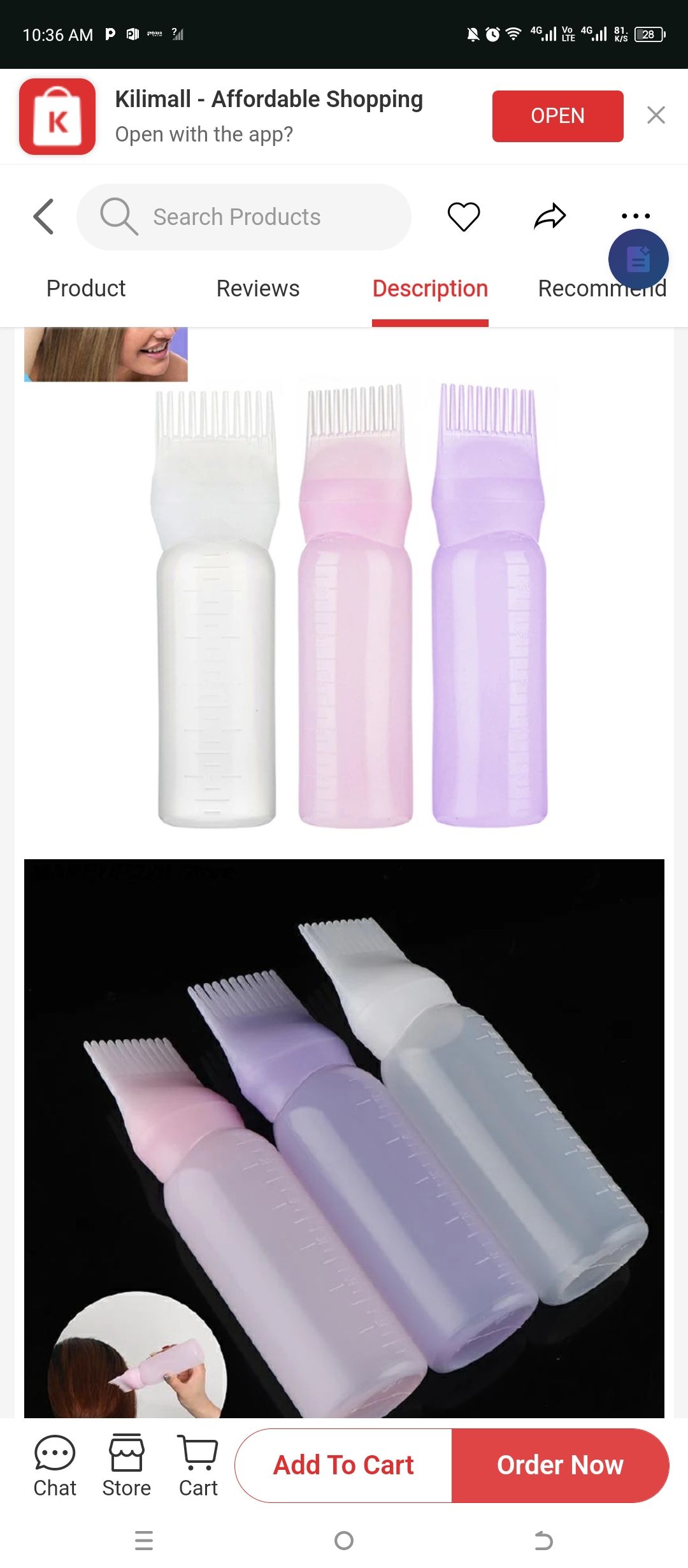 Hair Oil Root Applicator Bottle