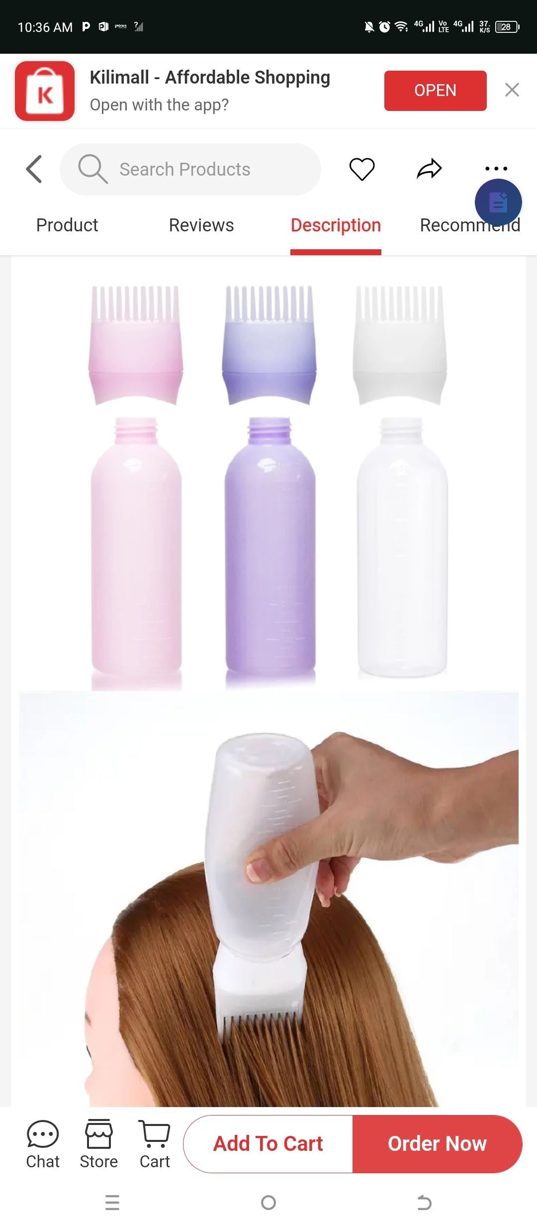 Hair Oil Root Applicator Bottle