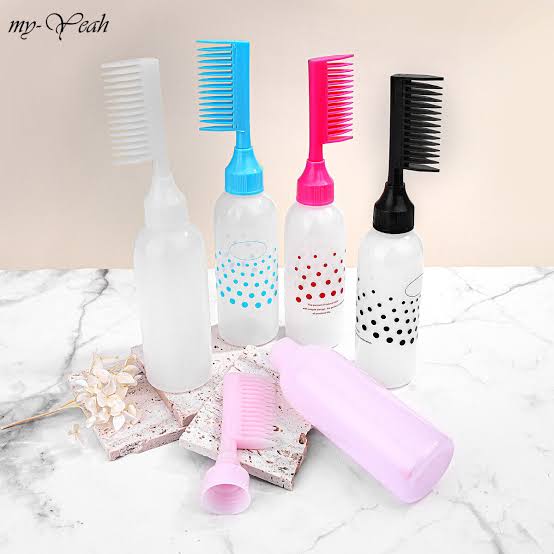 Hair Dye Bottle With Applicator Brush Dispensing Hair Coloring Dyeing Bottles Hairdressing Styling Tool