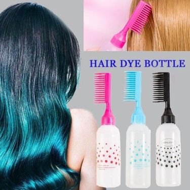 Hair Dye Bottle With Applicator Brush Dispensing Hair Coloring Dyeing Bottles Hairdressing Styling Tool