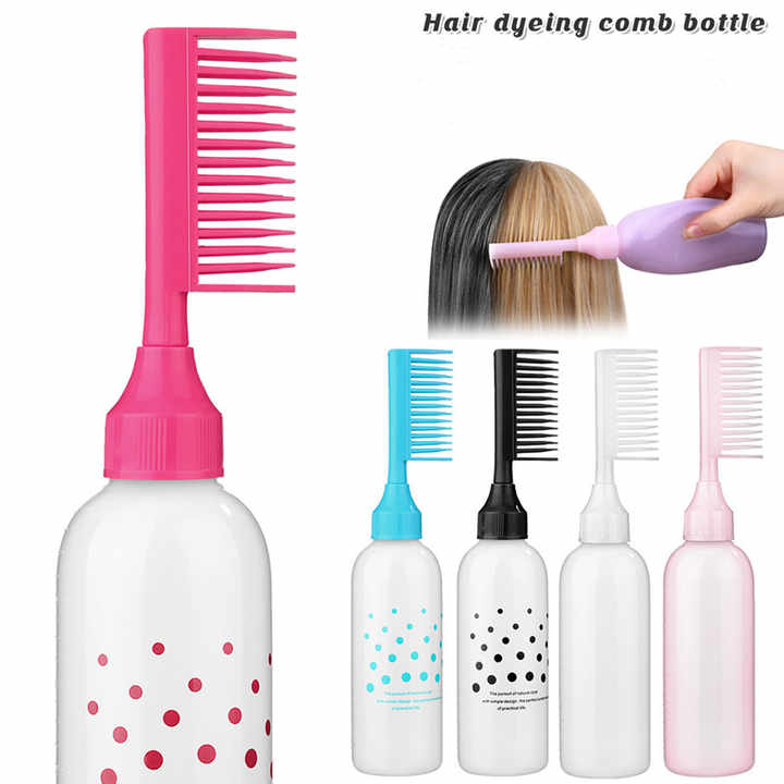 Hair Dye Bottle With Applicator Brush Dispensing Hair Coloring Dyeing Bottles Hairdressing Styling Tool