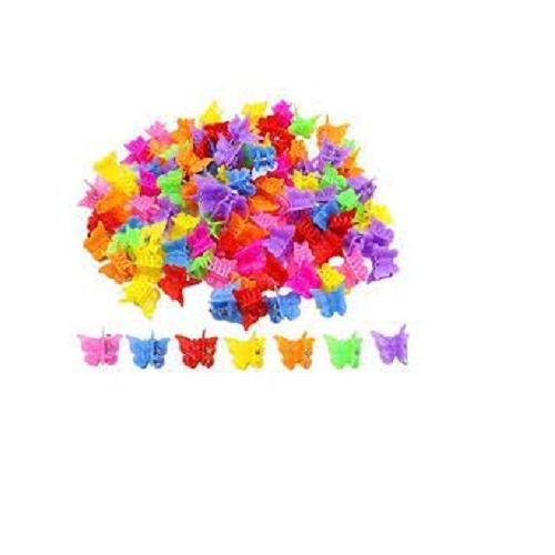 Colored Hair Clips Butterfly- 40 Pcs
