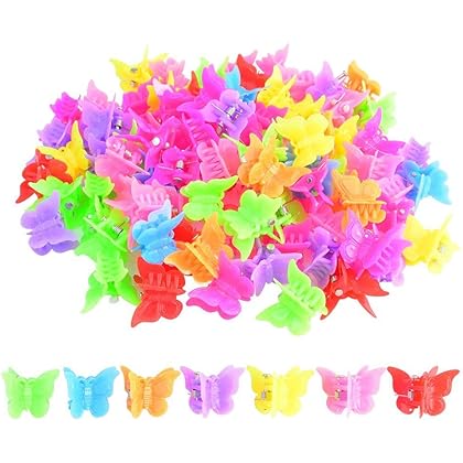 Colored Hair Clips Butterfly- 40 Pcs