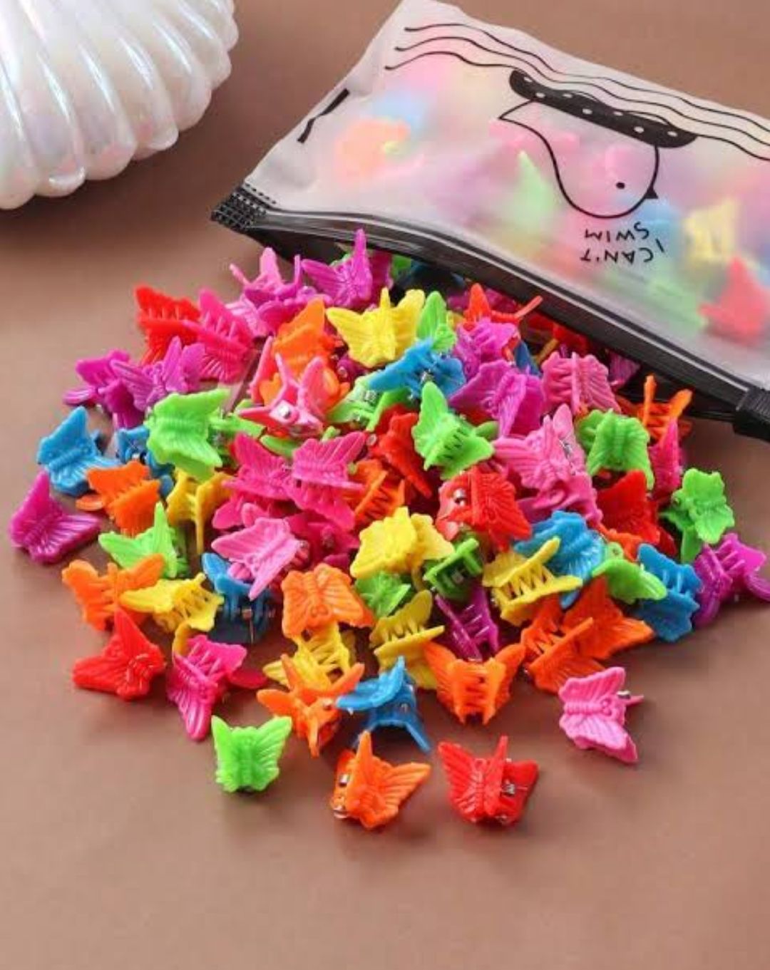 50 Pcs Mixed Color Mini Plastic Beautiful Butterfly Hair Clips Hair Accessories Hair Clip