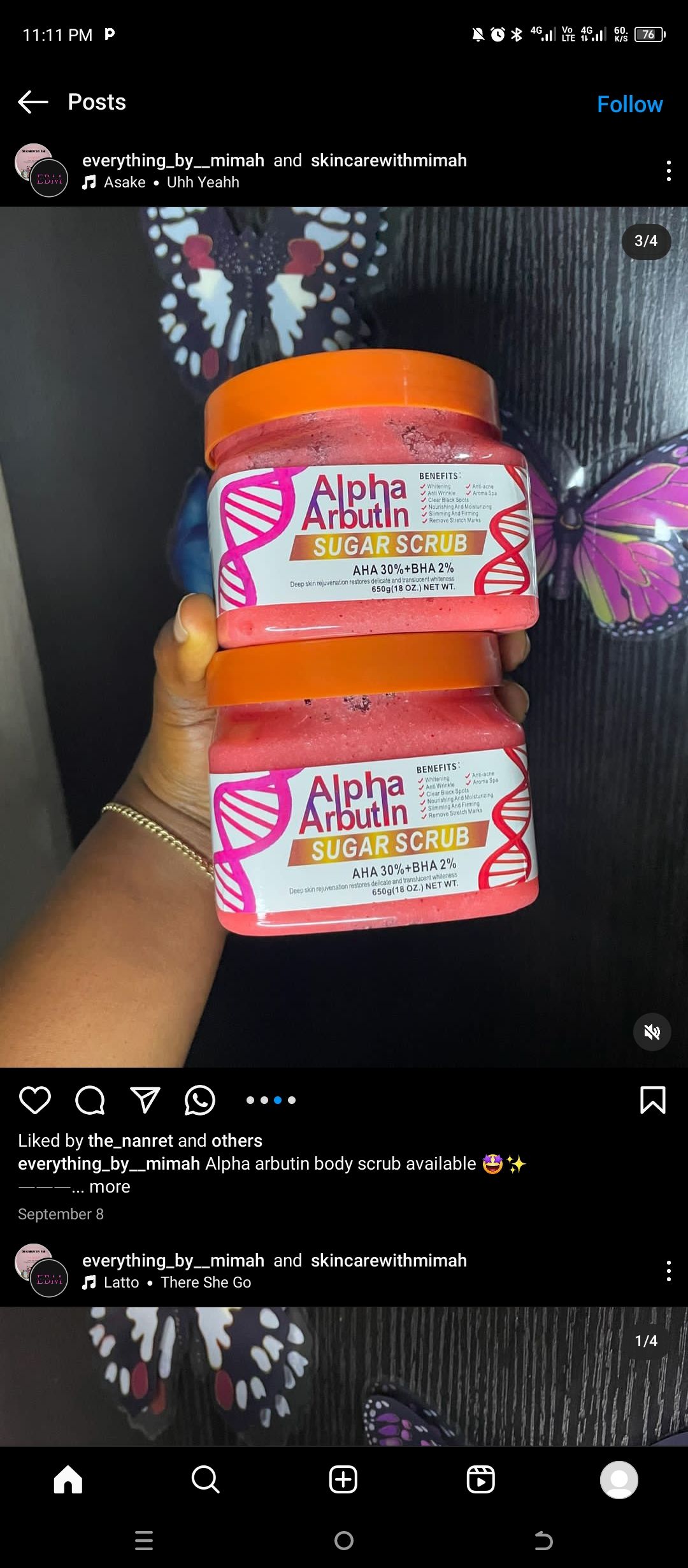 DR MEINAIER Alpha Arbutin AHA 30%+ BHA2% Sugar Scrub-650g