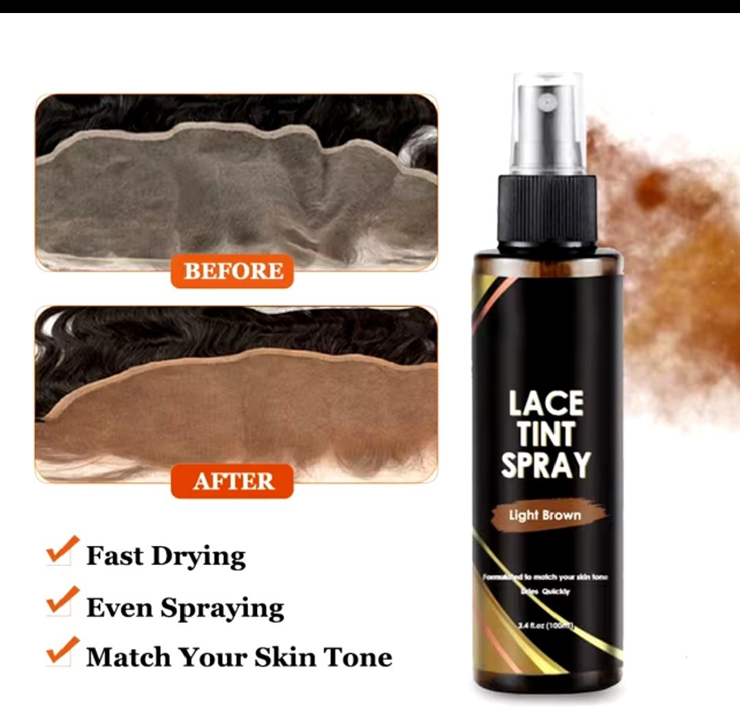 Lace Tint Spray For Lace Wigs For Closures, Wigs And Closure Front- Medium Brown