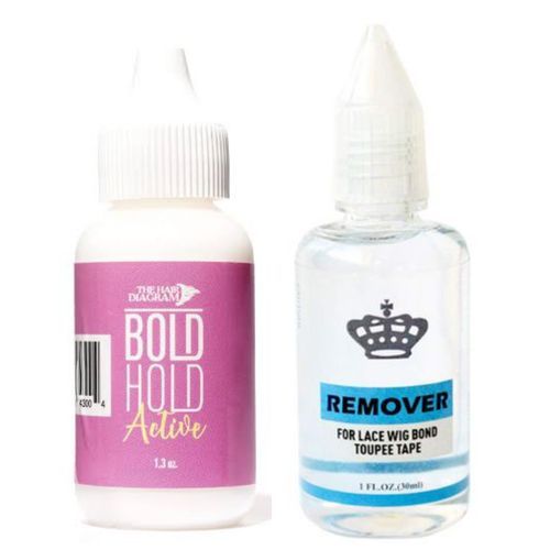 Bold Hold Adhesive Wig Glue For Poly And Lace Wigs And Hairpieces + Wig Remover.