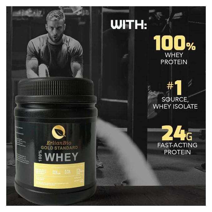 Erlian Bio 100% Whey Protein Mass Gainer Double Chocolate 500g Fast Muscle Growth, Balanced Nutrition, Delicious Flavor, Easy to Mix, Supports Healthy Weight Gain/ Weight gainer