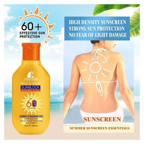 Roushun Face & Body Whitening Sunblock/Sunscreen Lotion-SPF60