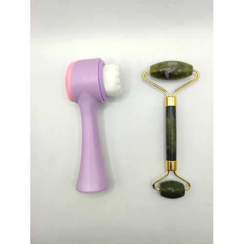 Dual Facial Cleansing Massager & Jade Roller