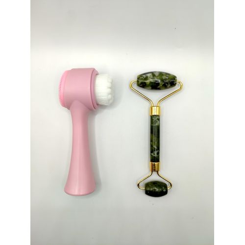 Dual Facial Cleansing Massager & Jade Roller