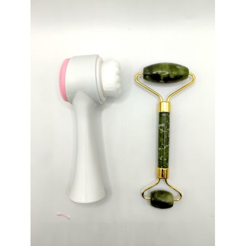 Dual Facial Cleansing Massager & Jade Roller