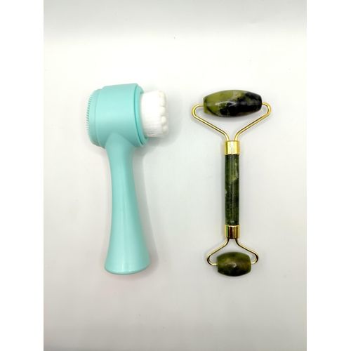 Dual Facial Cleansing Massager & Jade Roller
