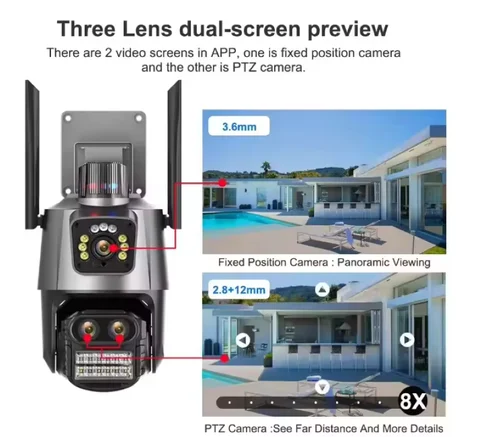 WireleCCTV CAMERA 6MP WIRELESS CAMERA 6MP Wifi Panorama Camera 8MP Security Camera 360 Degree Panoramic Fisheye IP Camera Night Vision Cctv Surveillance Camera, motion detection, 2way audio,HD vide