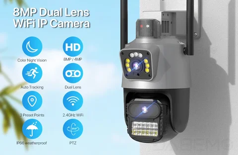 WireleCCTV CAMERA 6MP WIRELESS CAMERA 6MP Wifi Panorama Camera 8MP Security Camera 360 Degree Panoramic Fisheye IP Camera Night Vision Cctv Surveillance Camera, motion detection, 2way audio,HD vide