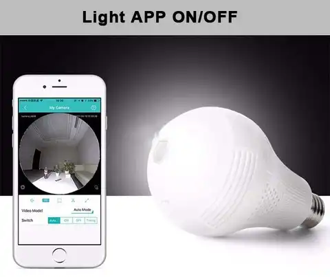 1080P CCTV WIFI BULB CAMERA Support two-way voice real-time intercom, motion detection,Mobile phone remote monitoring, There is a timely alarm prompt, and the head mov
