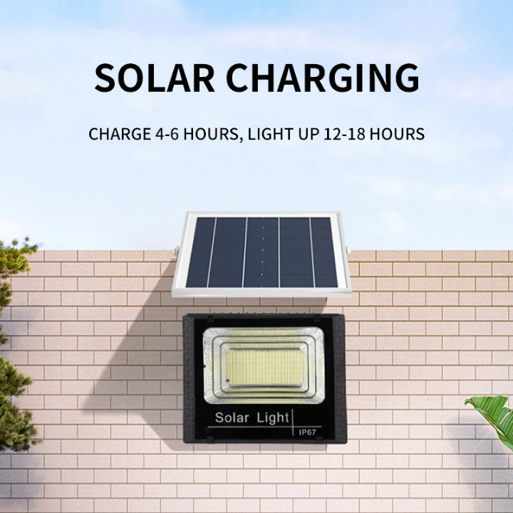 100W Solar Floodlight Dusk to dawn solar security light super bright solar security light for residential compound, street, garden, company compound yards