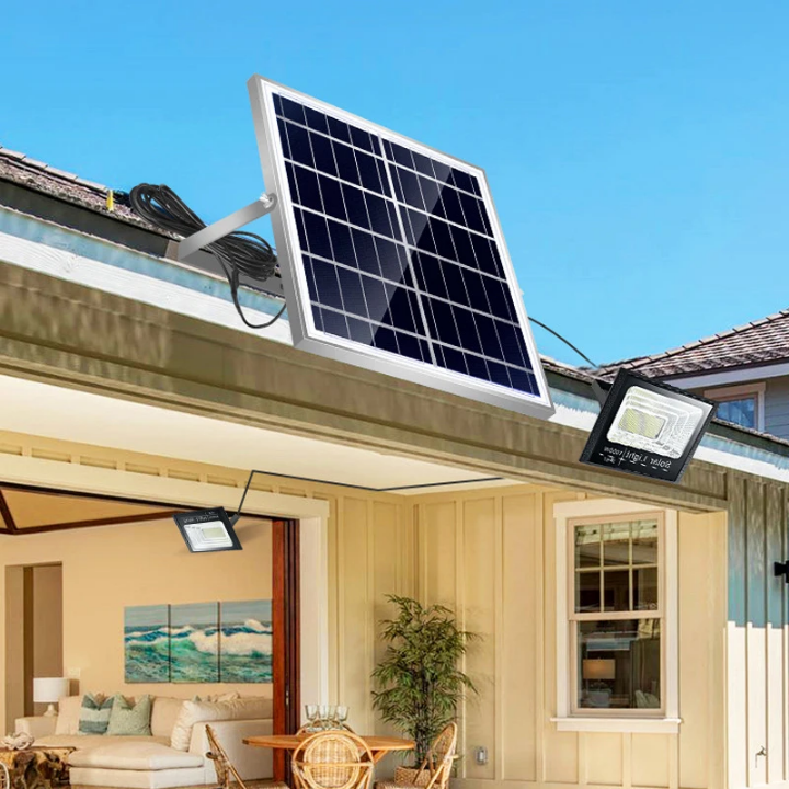 100W Solar Floodlight Dusk to dawn solar security light super bright solar security light for residential compound, street, garden, company compound yards