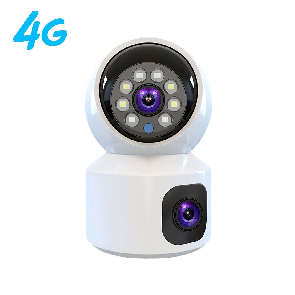 4G Dual lens CCTV camera wireless CCTV camera with 2 recording lens This Double Lens PTZ Bulb 4G camera can be used to monitor two activities simultaneouslyDual Lens V380 Smart Indoor Camera HD Wirele