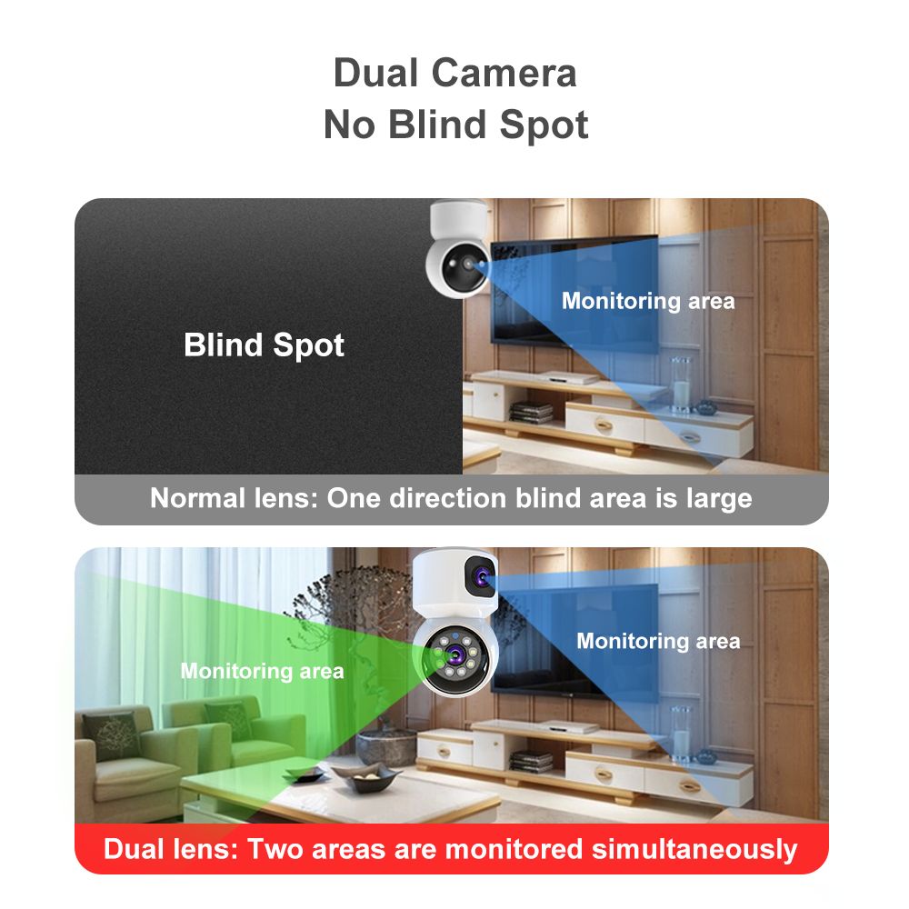 4G Dual lens CCTV camera wireless CCTV camera with 2 recording lens This Double Lens PTZ Bulb 4G camera can be used to monitor two activities simultaneouslyDual Lens V380 Smart Indoor Camera HD Wirele