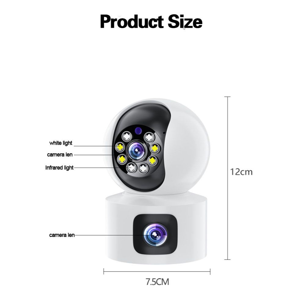 4G Dual lens CCTV camera wireless CCTV camera with 2 recording lens This Double Lens PTZ Bulb 4G camera can be used to monitor two activities simultaneouslyDual Lens V380 Smart Indoor Camera HD Wirele