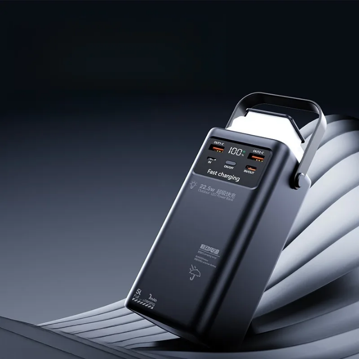 30000mAh fast charging powerbank large capacity with inbuilt charging cables fast charging powerbank with emergency flashlight large capacity powerbank large capacity fast charging powerbank