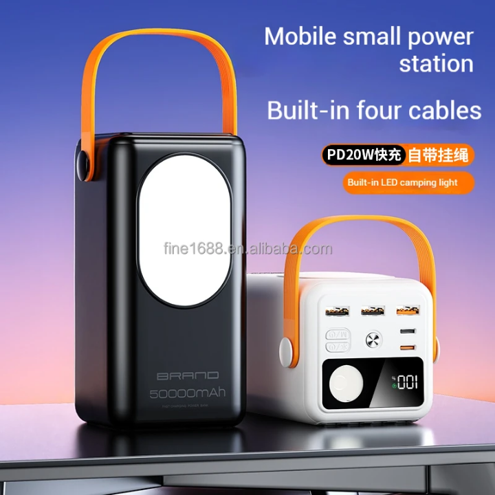 30000mAh fast charging powerbank large capacity with inbuilt charging cables fast charging powerbank with emergency flashlight large capacity powerbank large capacity fast charging powerbank