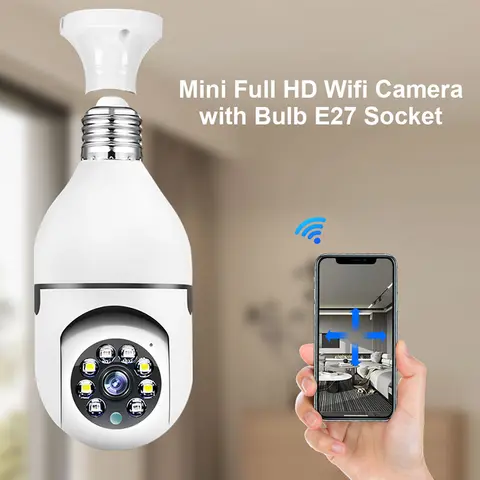 CCTV WIFI BULB CAMERA PTZ FULL HD 360 ANGLE 1080P CAMERA,MOTION DETECTION, 2WAY COMMUNICATION, SUPPORT SD AND CLOUD STORAGE, SENDS NOTIFICATIONS UPON DETECTING MOTION, ALARM FUNCTION 360° rotation