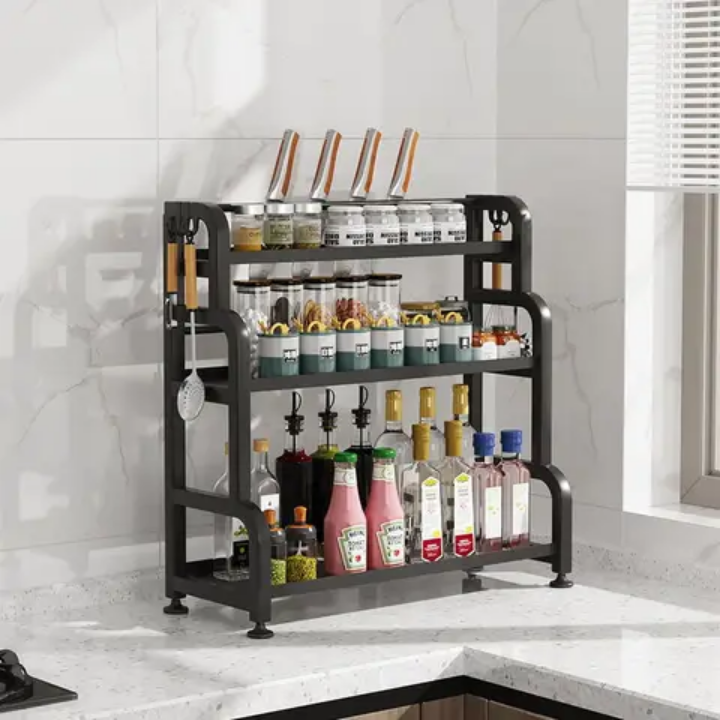 Dish rack 3Layers metallic dish organizer strong and stable dish drainer kitchen utensils organizer Metallic dish rack easy to assemble utensils organizer dish rack