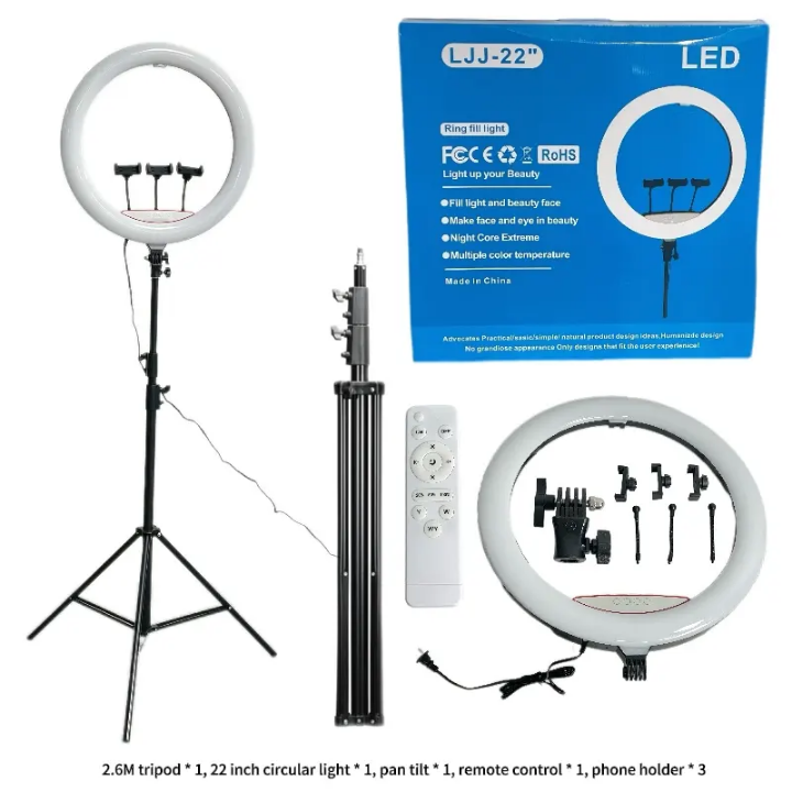 18 inch ring light with tripod stand huge 18inch ring light with 3 color modes, different Brightness levels, remote, tripod stand, phone holders super bright 18inch ring light for live streaming