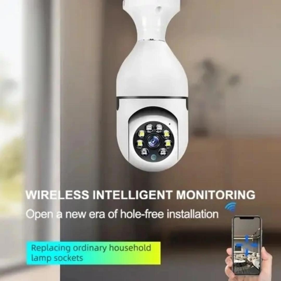 Wifi CCTV bulb camera 1080P 360° rotating security camera with motion detection, 2way communication, full color video mode,alarm,alerts notification on your phone,easy to install remote controlled cam