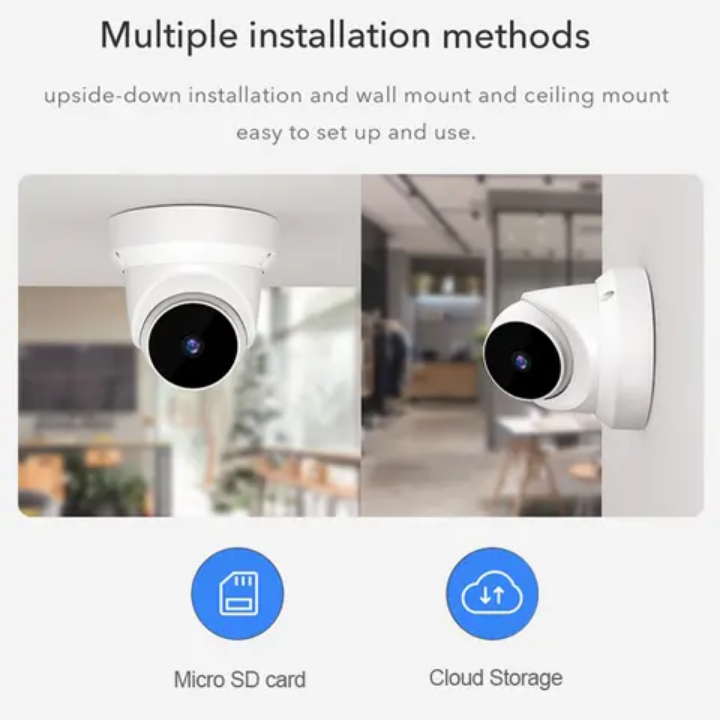 5MP Wifi CCTV camera 360° rotating security camera with motion detection, 2way communication, full color video mode,alarm,alerts notification on your phone,easy to install remote controlled camera