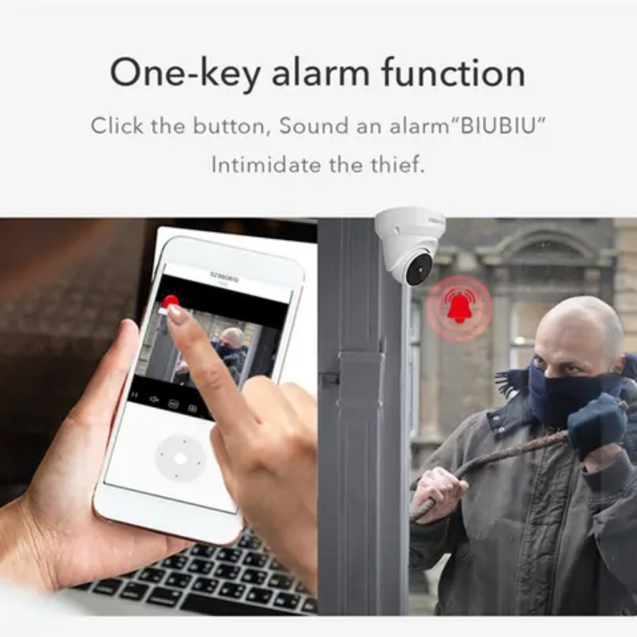 5MP Wifi CCTV camera 360° rotating security camera with motion detection, 2way communication, full color video mode,alarm,alerts notification on your phone,easy to install remote controlled camera