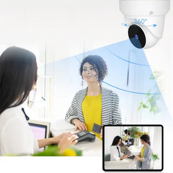 5MP Wifi CCTV camera 360° rotating security camera with motion detection, 2way communication, full color video mode,alarm,alerts notification on your phone,easy to install remote controlled camera