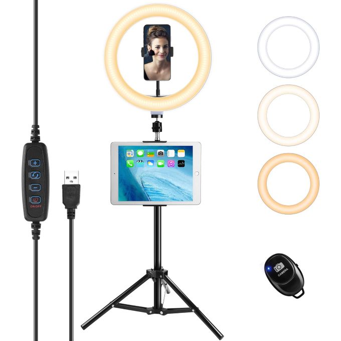 Makeup Ring Light With Stand And Tripod Ring Bulb Light With Bluetooth