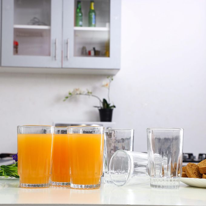 Nice One Set Of 6pcs 240ML High Quality Milk Juicer Beer Glass Cups Wine Water Glasses (GLASS CUP 7050)