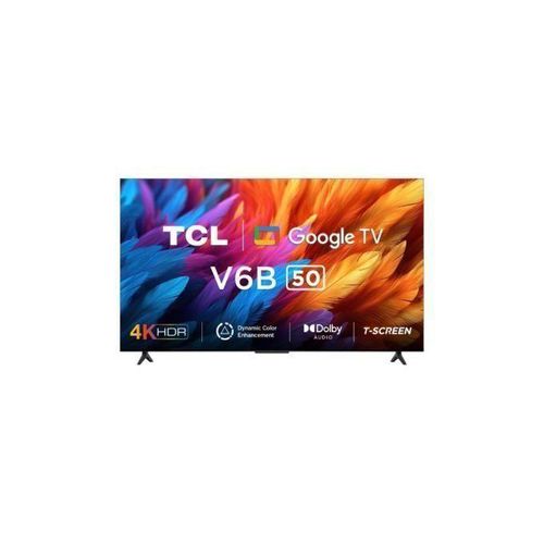TCL 50 INCHES 50V6B UHD 4K Google Smart TV 2024 HDR10 Micro Dimming HDR10 60Hz Dolby Audio Bluetooth YouTube Netflix (50V6B)