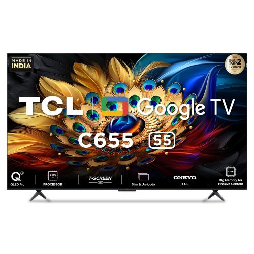 TCL 75C655 75 Inch UHD 4K QLED Gaming In Dolby Vision Smart TV (2024) Model - Black