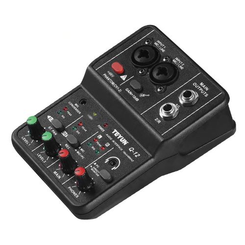 BOMGE Q-12 2 Channels Audio Mixer Sound Mixing Console