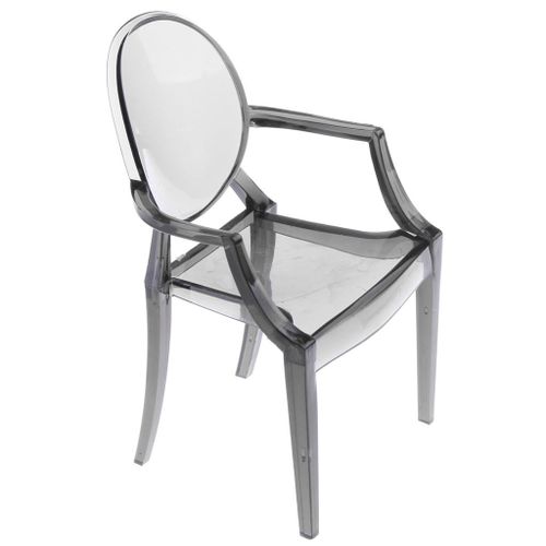1/6 Plastic Modern Dining Chair Ghost Armchair Mini Furniture For Gray