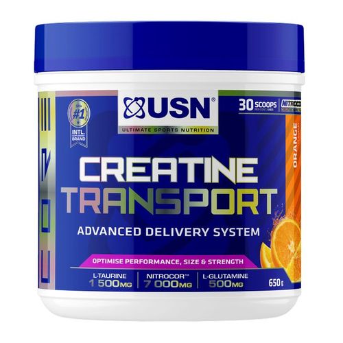 USN CREATINE TRANSPORT ADVANCED CREATINE DELIVERY SYSTEM WITH GLUTAMINE,L-TAURINE & NITROCOR CREATINE AMINO - 650G