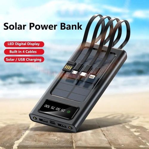 Excellent Solar Power Bank 20000mAh -4 Cable Charger
