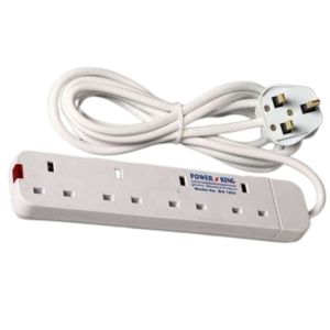 Power King Best 4 Way Power Extension With Long Cable - White