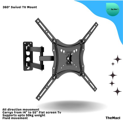 Home Design Full Motion Swivel 360 Degree TV Wall Mount upto 14" tv upto 55' tv 50kgs maximum
