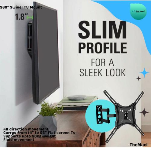 Home Design Full Motion Swivel 360 Degree TV Wall Mount upto 14" tv upto 55' tv 50kgs maximum