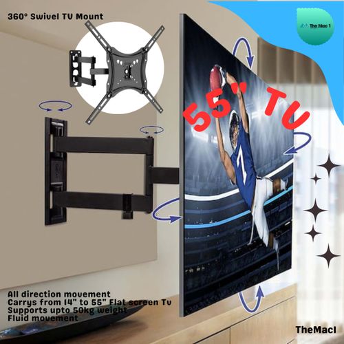 Home Design Full Motion Swivel 360 Degree TV Wall Mount upto 14" tv upto 55' tv 50kgs maximum