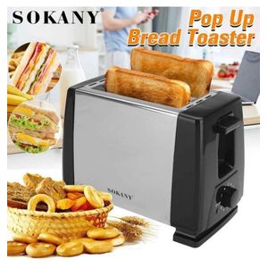 Sokany Stainless Steel Pop up Toaster - 2 Slice for Toasting Breads, Waffles