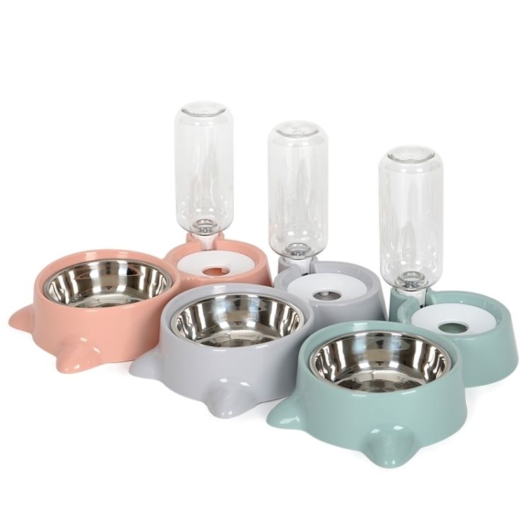 Pet Supplies Automatic Waterer Cat and Dog Food Bowl Double Bowl
Pet Water Food Feeder Automatic Dispenser 1.8L Stainless Steel Bowl For Drinking & Eating