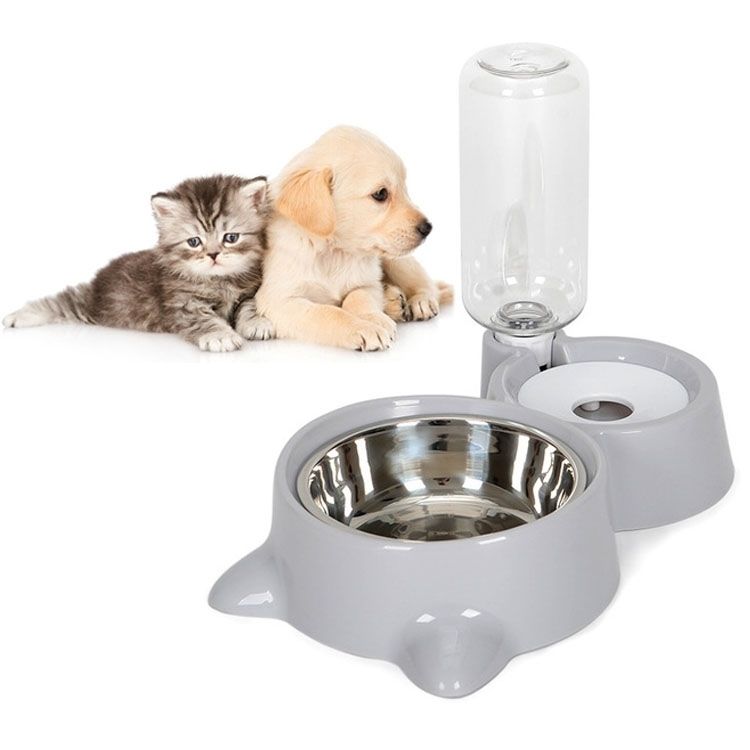Pet Supplies Automatic Waterer Cat and Dog Food Bowl Double Bowl
Pet Water Food Feeder Automatic Dispenser 1.8L Stainless Steel Bowl For Drinking & Eating